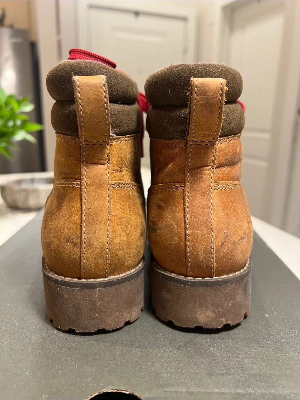 Timberland Ellendale Wheat Hiking Boots with Red Laces